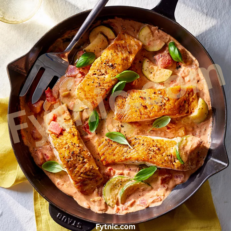 20-Minute Creamy Tomato Salmon Skillet