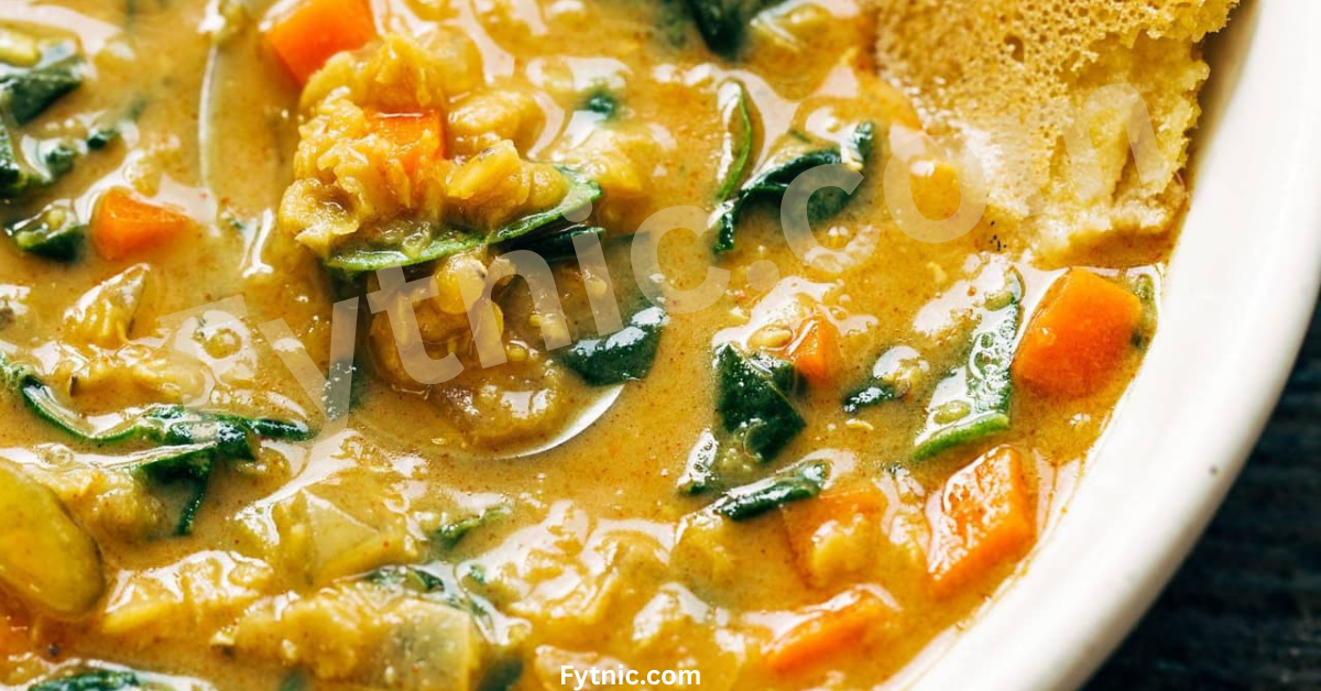 Smoky Red Lentil Soup with Spinach